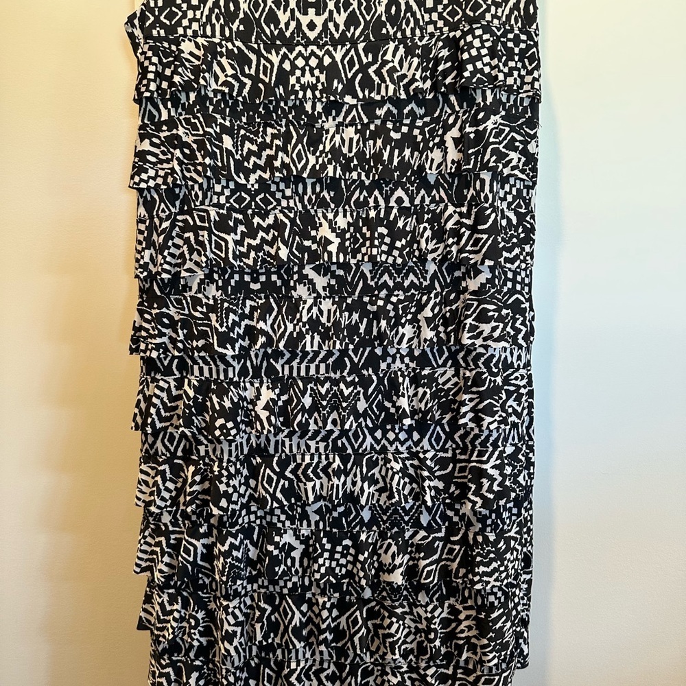 Black and Grey Tiered Women's Dress